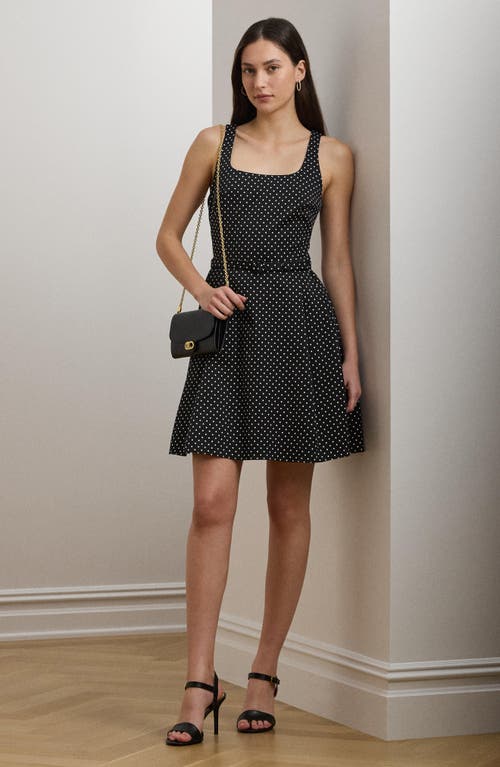 Ralph Lauren Lauren  Polka Dot Belted Minidress