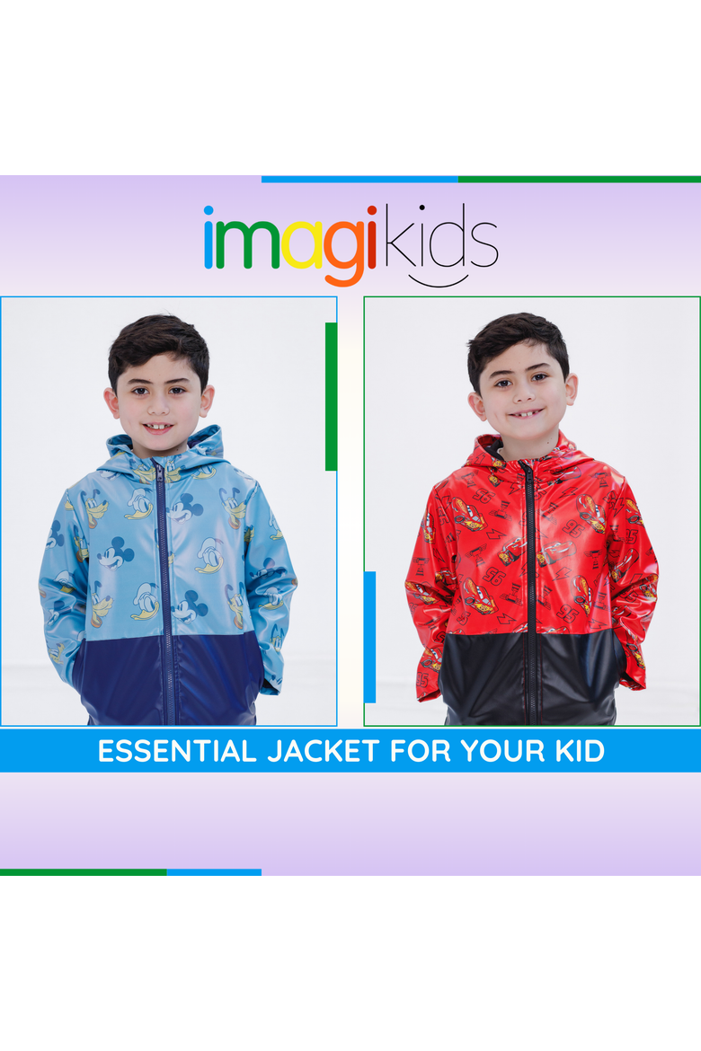 Mickey Mouse Hooded Zip-Up Rain Jacket, Alternate, color, Navy Mickey Mouse