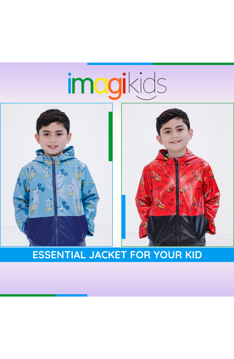 Disney Mickey Mouse Hooded Zip-Up Rain Jacket, Alternate, color, Navy Mickey Mouse