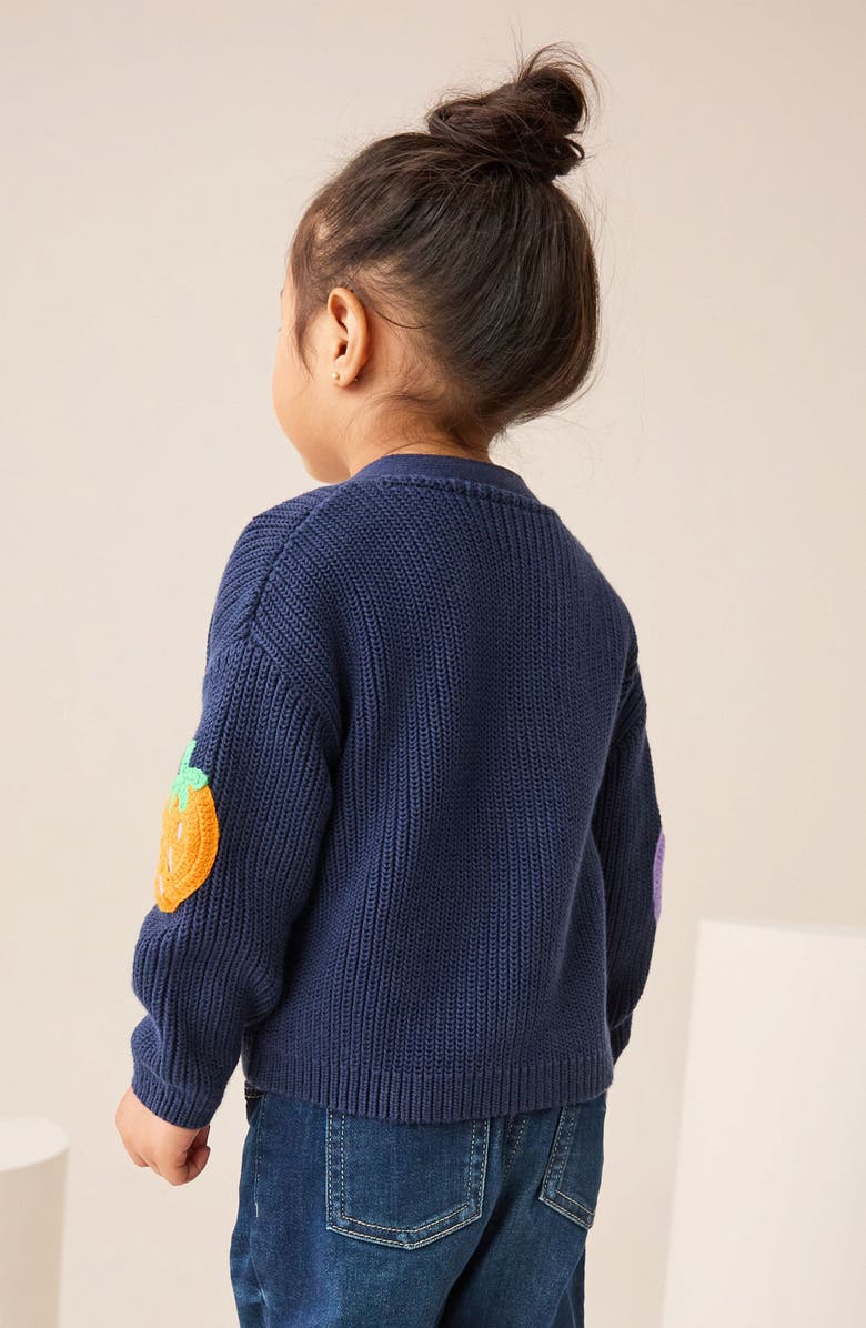 NEXT Kids' Embroidered Fruit Cardigan, Alternate, color, Blue