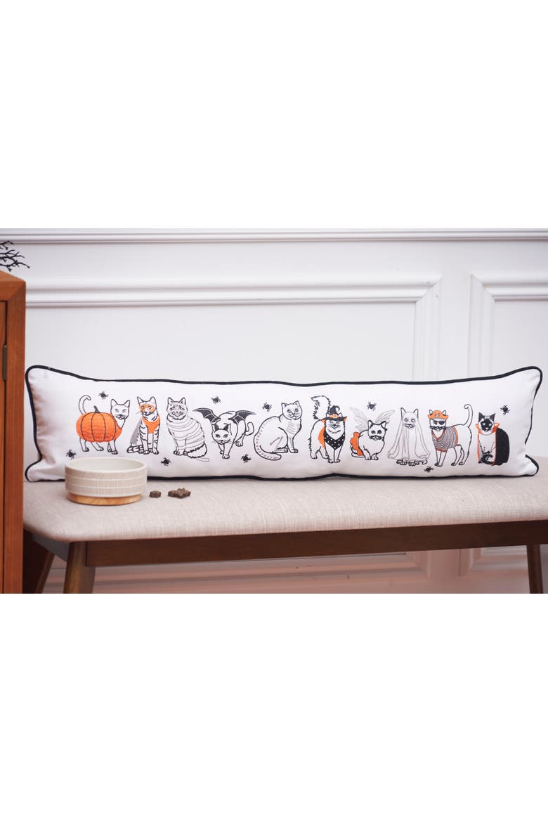 Halloween Pets Throw Pillow, Alternate, color, White