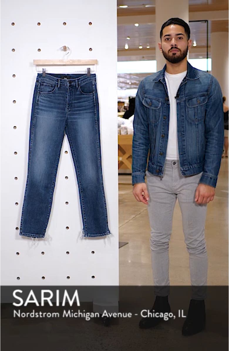 W3 Distressed Hem Crop Straight Leg Jeans, sales video thumbnail