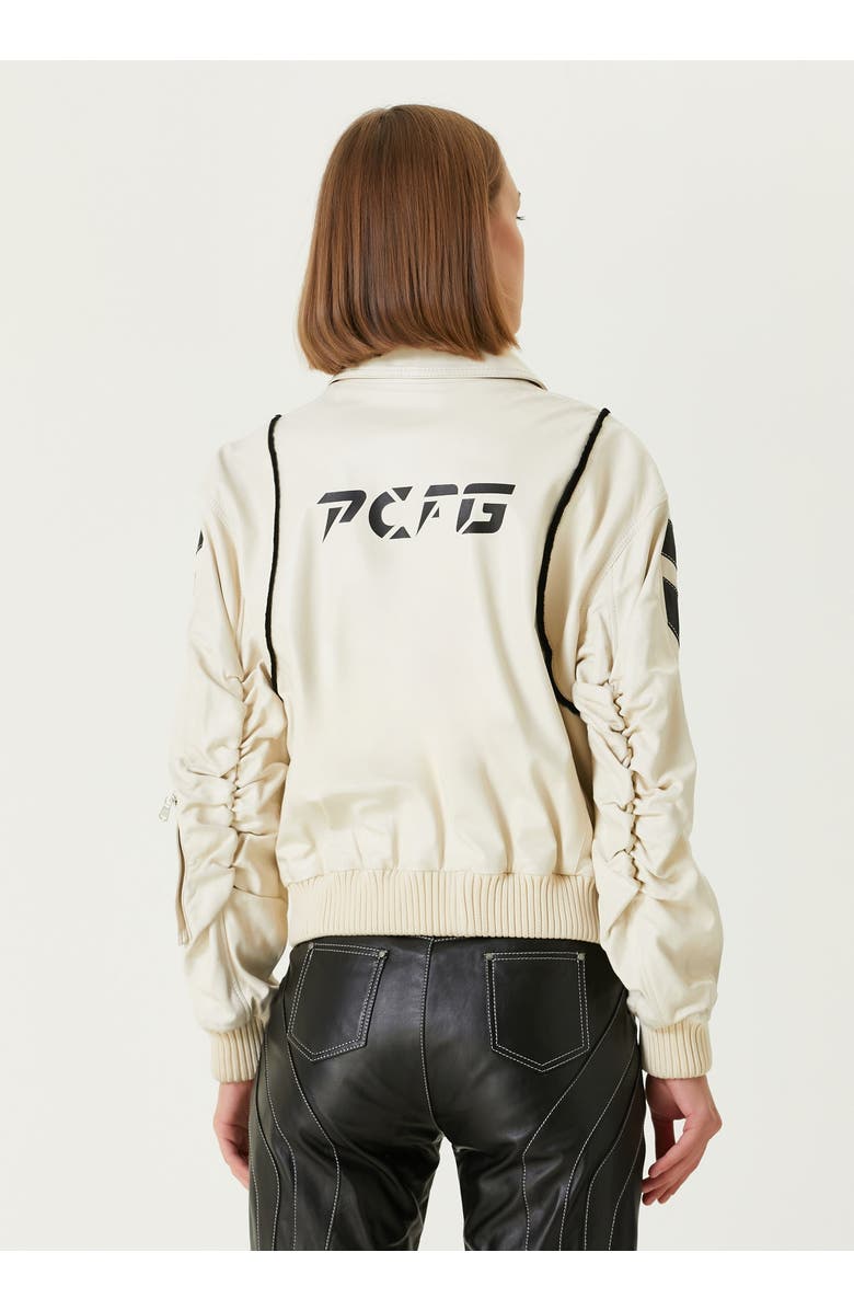 PCFG Boomerang Biker Leather Jacket, Alternate, color, Beige