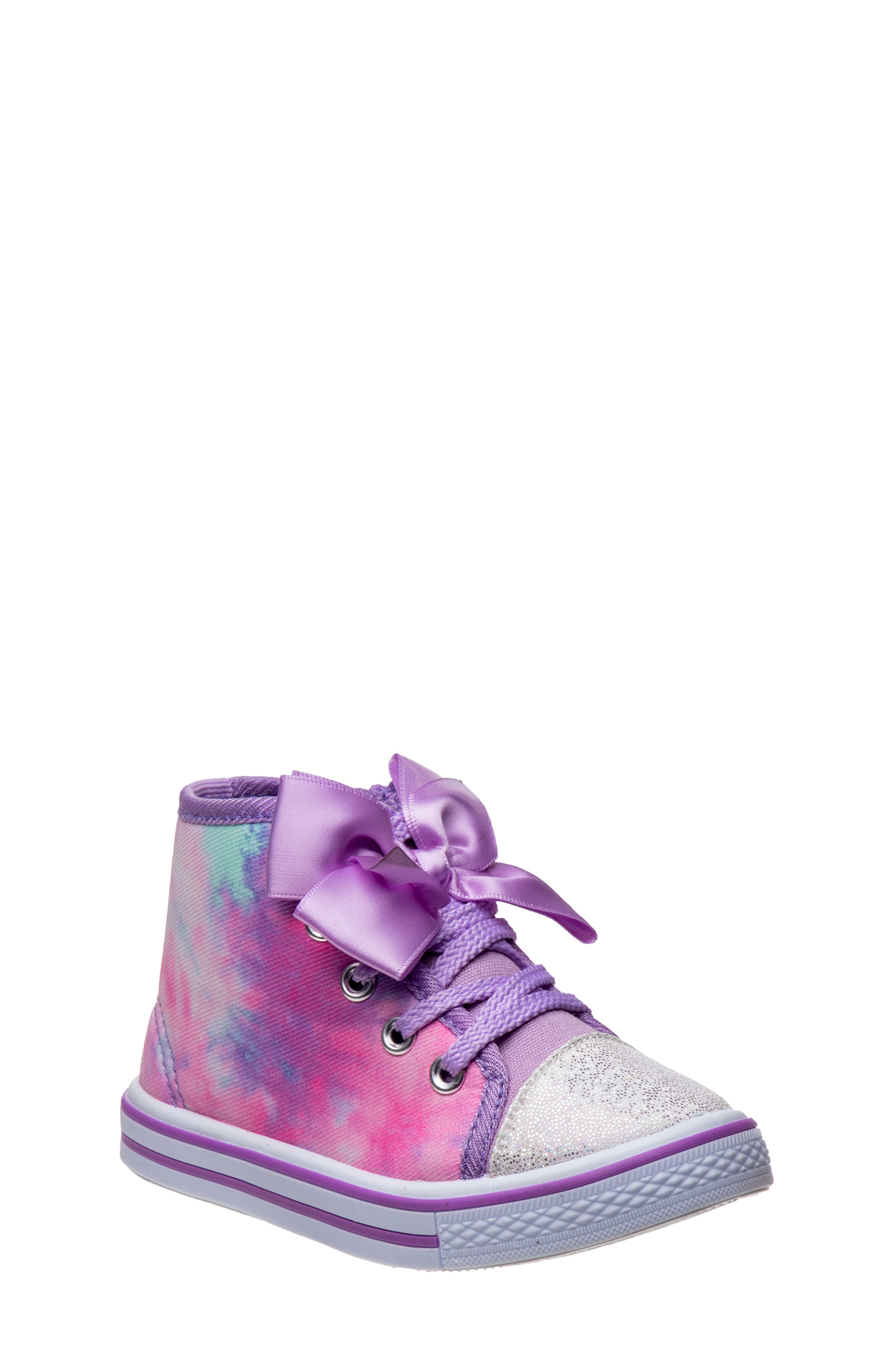 Laura Ashley Tie Dye Bow High Top Sneaker, Main, color, 
