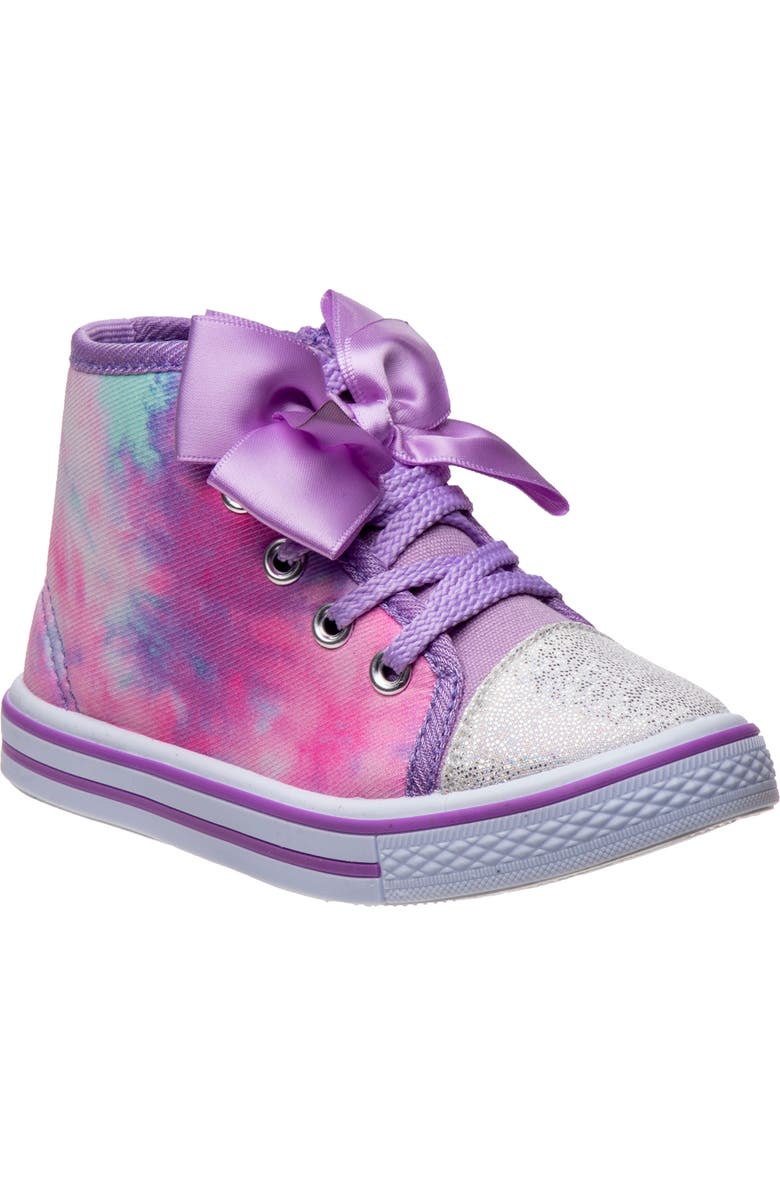 Laura Ashley Tie Dye Bow High Top Sneaker, Main, color,