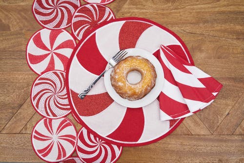 C & F Home C&f Home Peppermint Table Runner 13" X 51" In Red