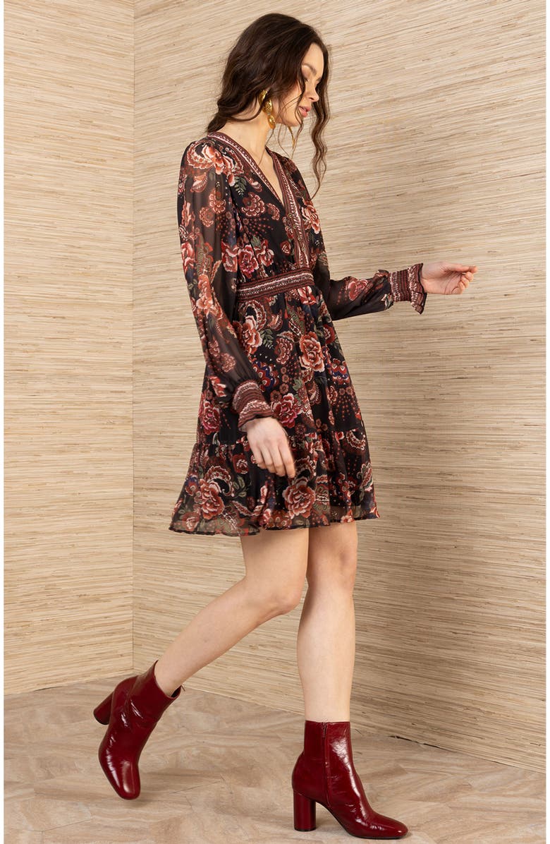 Hale Bob Paityn Chiffon Dress, Alternate, color, Black