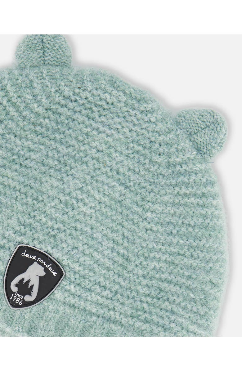 Deux par Deux Baby Unisex Knit Hat With Ears Green, Alternate, color, Iceberd Green