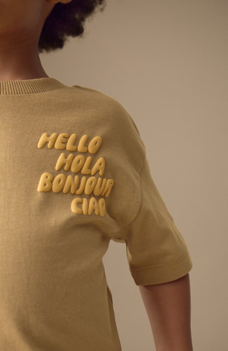 NEXT Kids' Hello Motif Graphic T-Shirt, Alternate, color, Brown