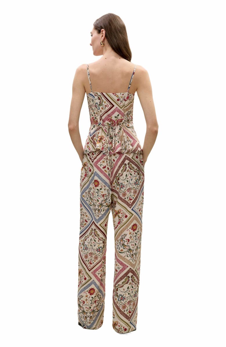 Rebecca Taylor Irie Silky Top, Alternate, color, Montage Floral Ivory Combo