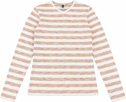 24/7 Girl Striped Long Sleeve Self-Binding V-Neck Tee