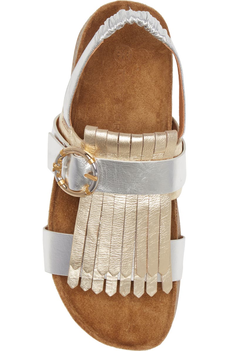 Tory Burch Logo Kiltie Sandal, Alternate, color,