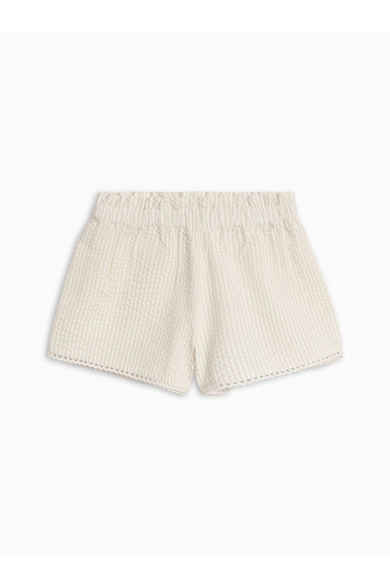 Organic Patty Seesucker Scalloped Trim Short, Main, color, Dune Stripe