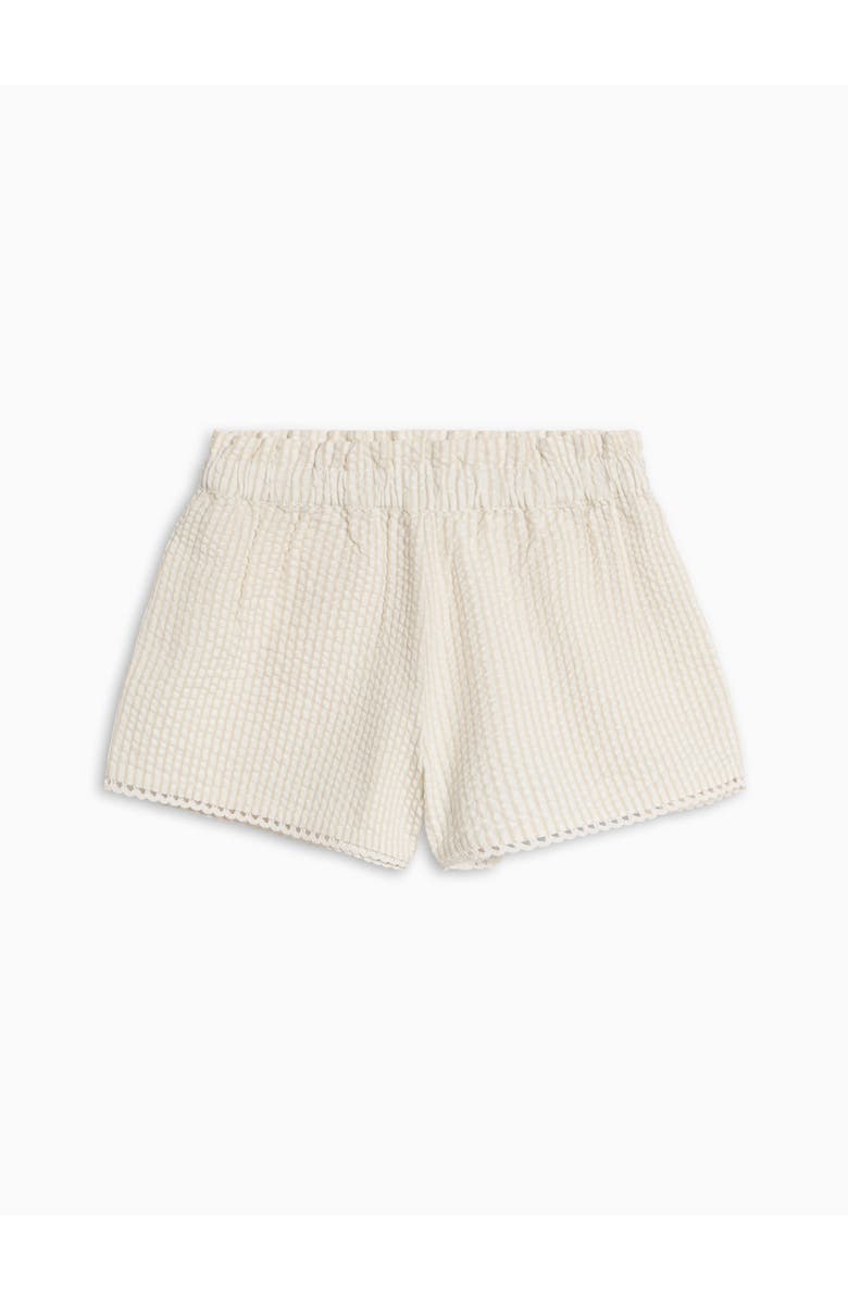 KENDI by Colored Organics Organic Patty Seesucker Scalloped Trim Short, Main, color, Dune Stripe