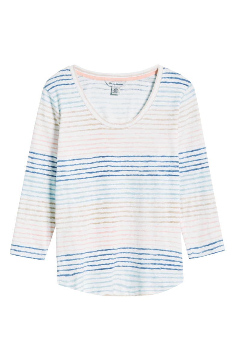 Tommy Bahama Ashby Isles Stripe Scoop Neck Cotton T-Shirt, Alternate, color, 