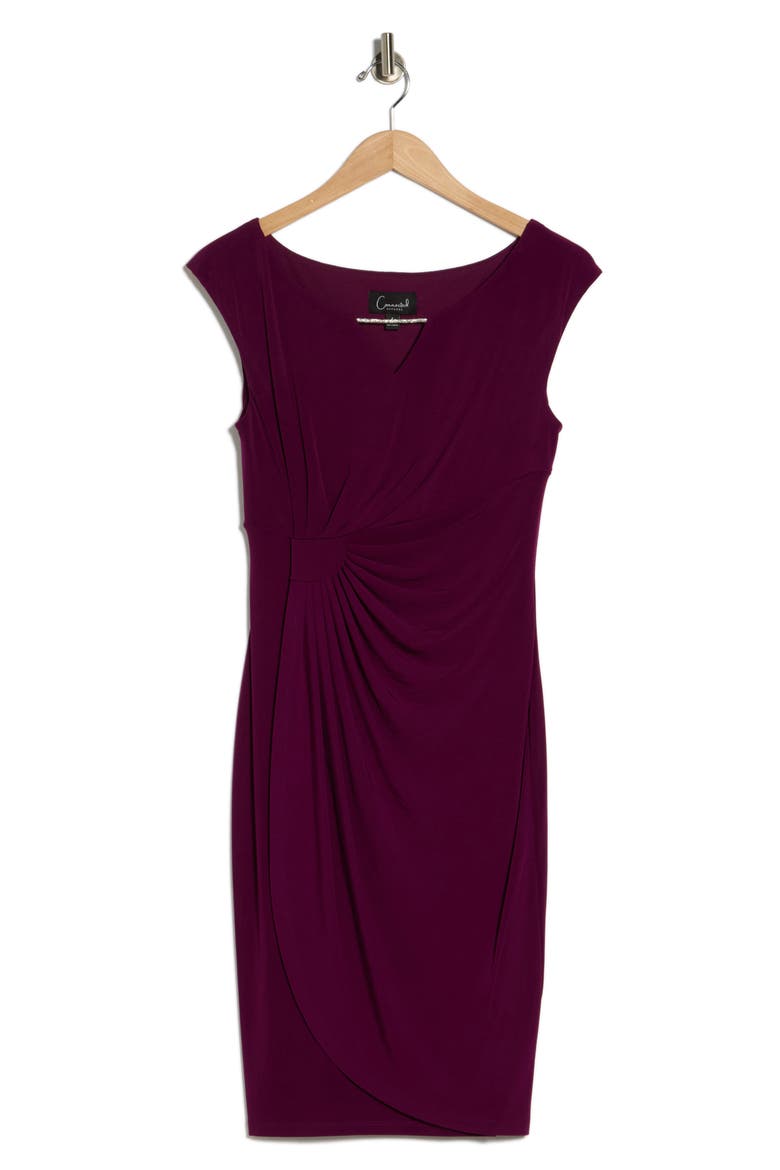 Ity Trim Detail Sheath Dress, Alternate, color, DARK PLUM