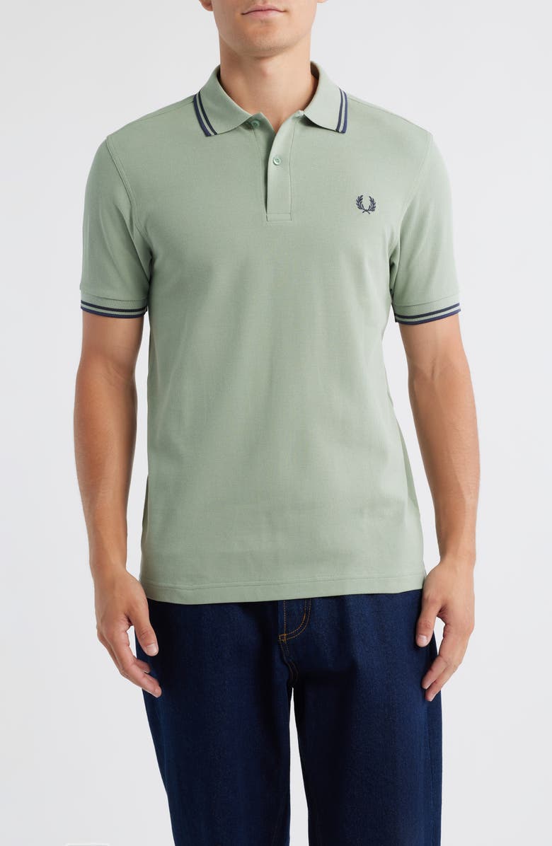 Fred Perry Extra Trim Fit Twin Tipped Piqué Polo, Main, color, Bylf/ Dair/ Blue