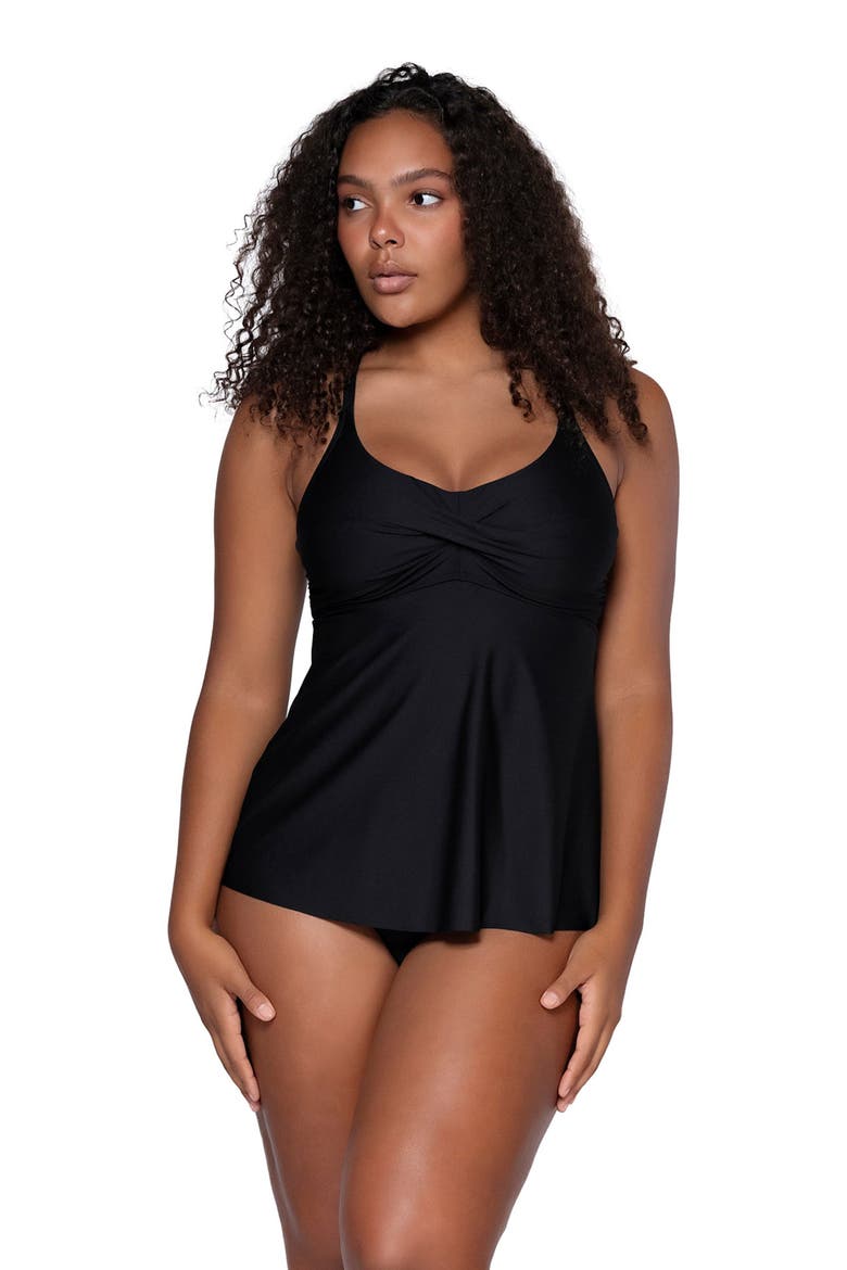 Tori Tankini Swimsuit Top, Main, color, Black