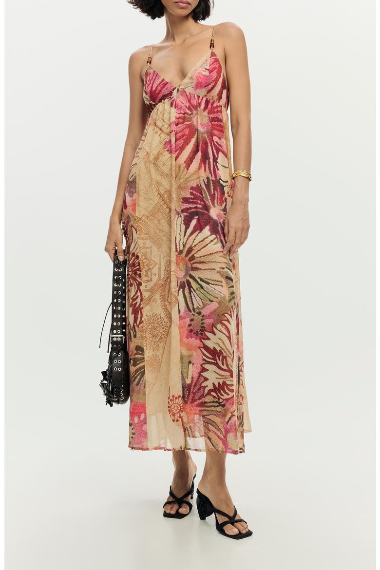 Beaded Sleeveless Midi Dress, Main, color, PINK