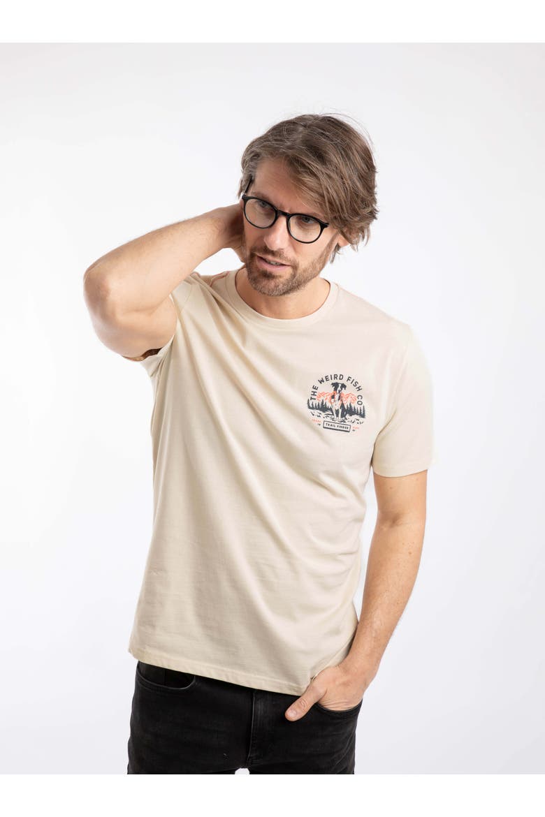 Dog Trails Back Print Graphic T-Shirt, Main, color, Egg Shell