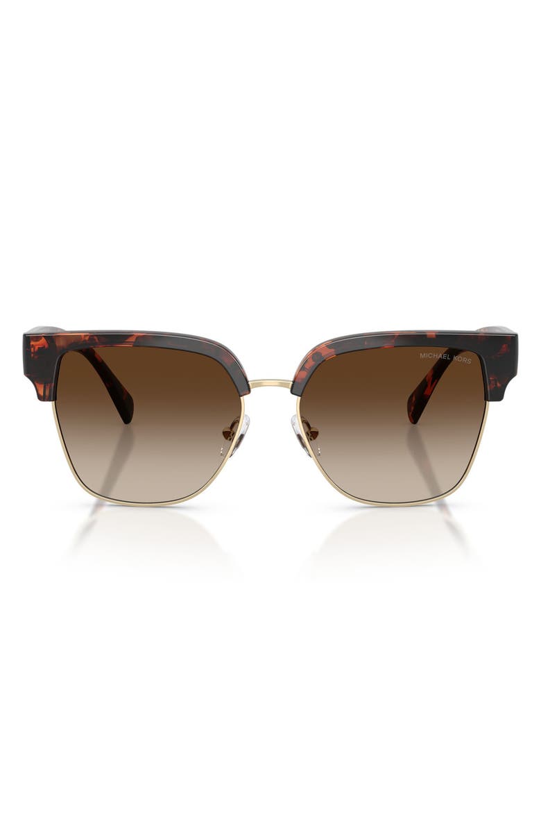 Michael Kors St. Eustatius 56mm Square Sunglasses, Main, color, Dark Tortoise / Smoke Gradient
