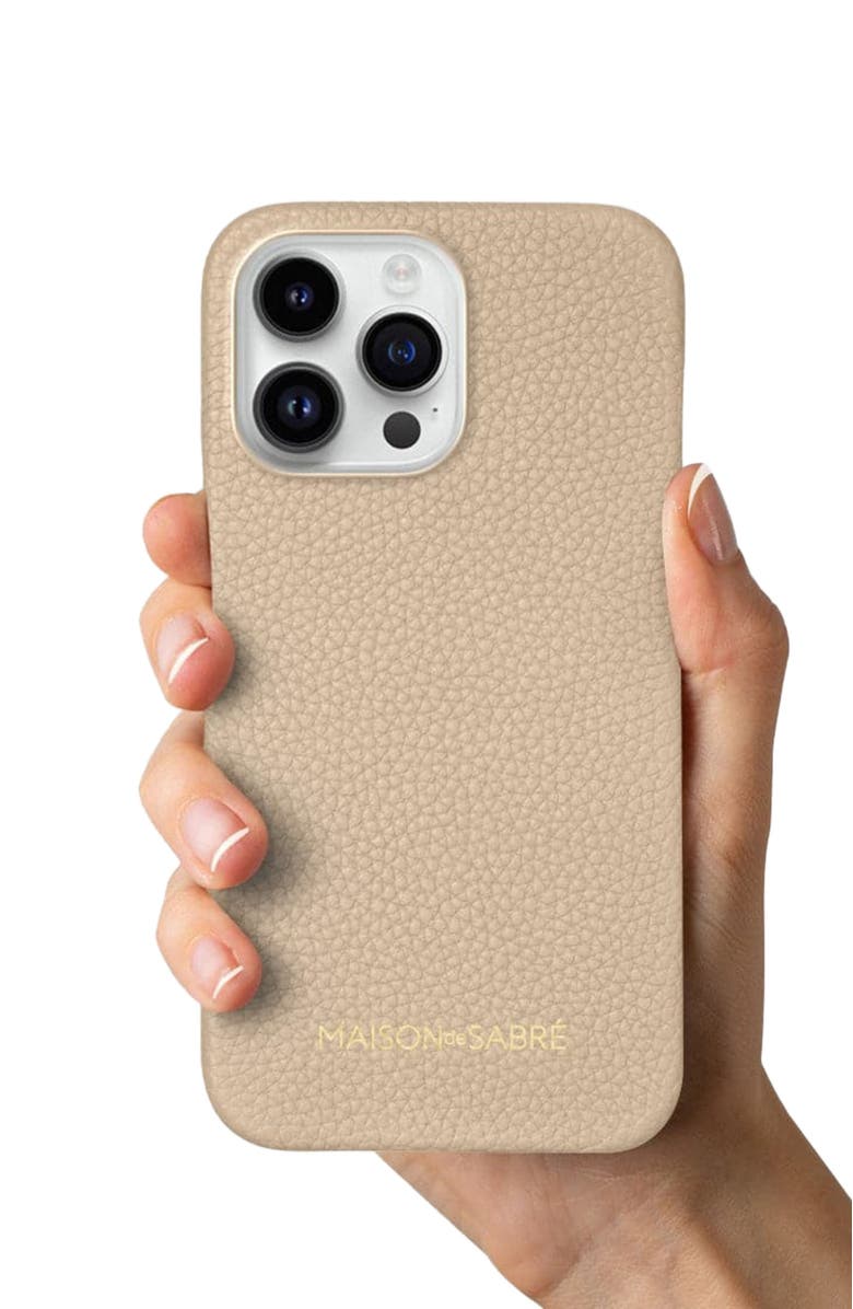 MAISON de SABRÉ Leather Phone Case, Alternate, color, Saharan Nude