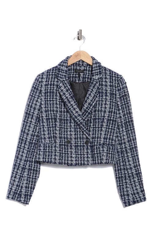 Rag & Bone Elvy Double Breasted Crop Tweed Blazer In Multi