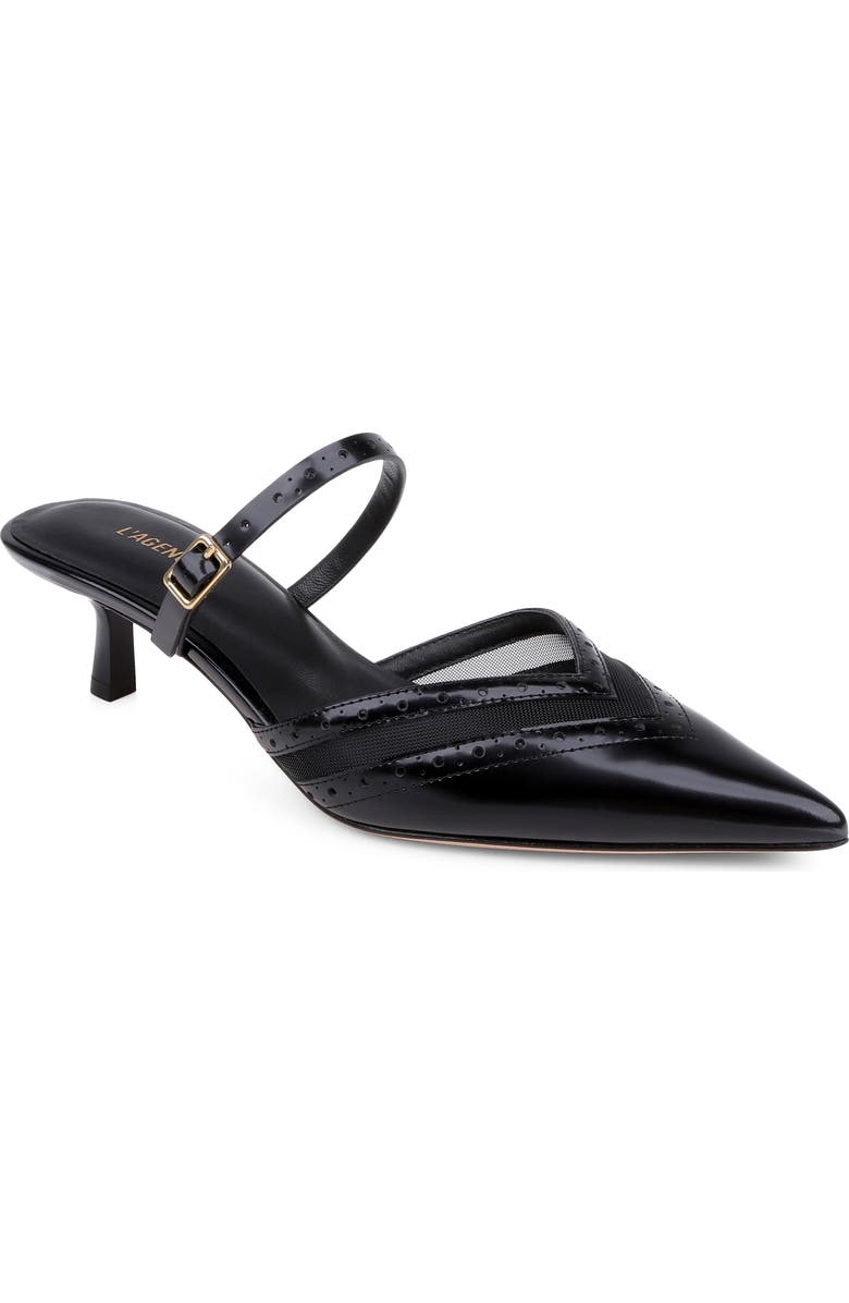 L'AGENCE Shelbie Mule, Main, color, Black Leather