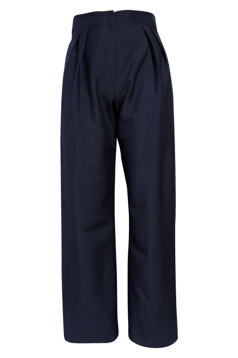 High Waist Straight Leg Mohair Blend Trousers, Main, color, ARIZONA