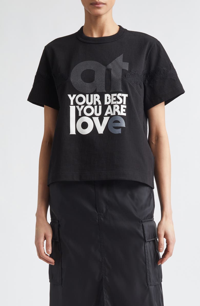 Sacai At Your Best, You Are Love Graphic T-Shirt, Main, color, Black