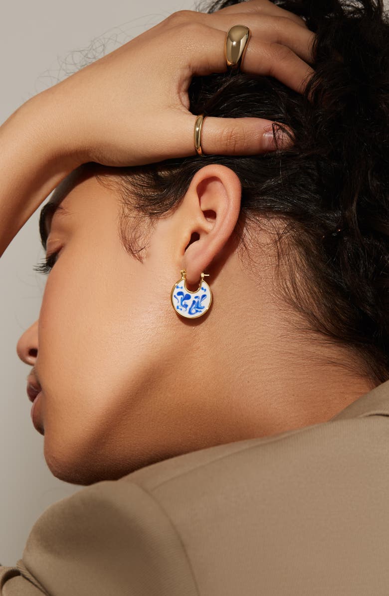 Ana Luisa Enamel Earrings - Hana Marble Blue, Alternate, color, 