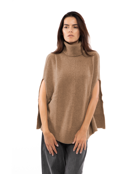 Pure Cashmere Turtleneck Poncho