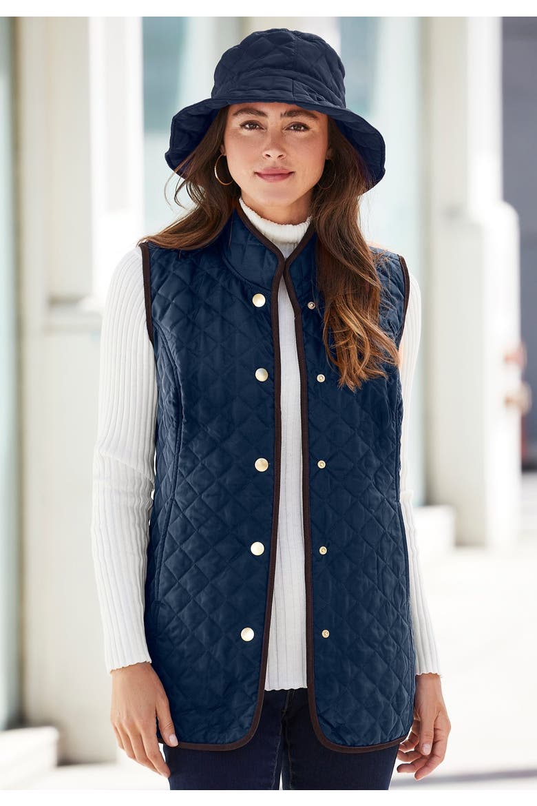 Quilted Vest, Alternate, color, NAVY