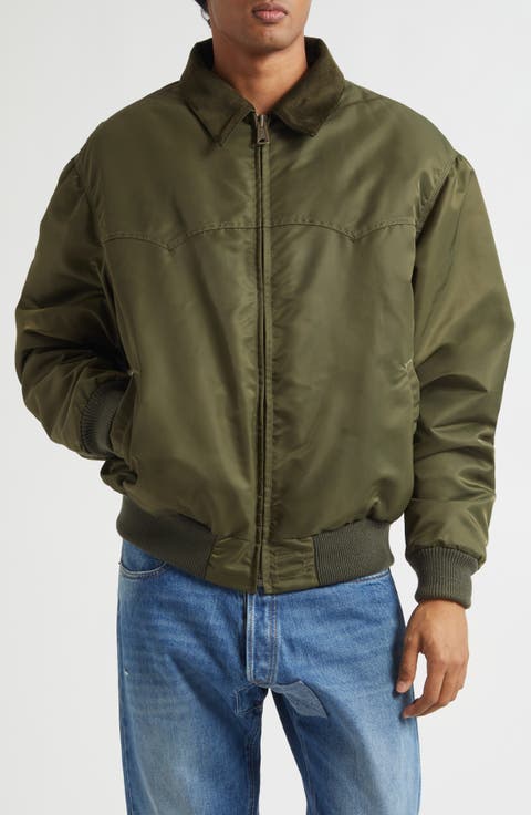 Corduroy Collar Western Bomber Jacket