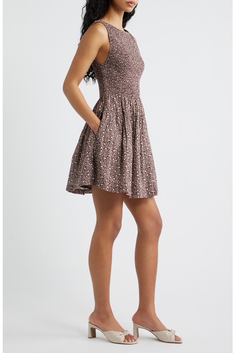 Cosima Mini Nap Dress, Alternate, color, DITSY THISTLE BROWN