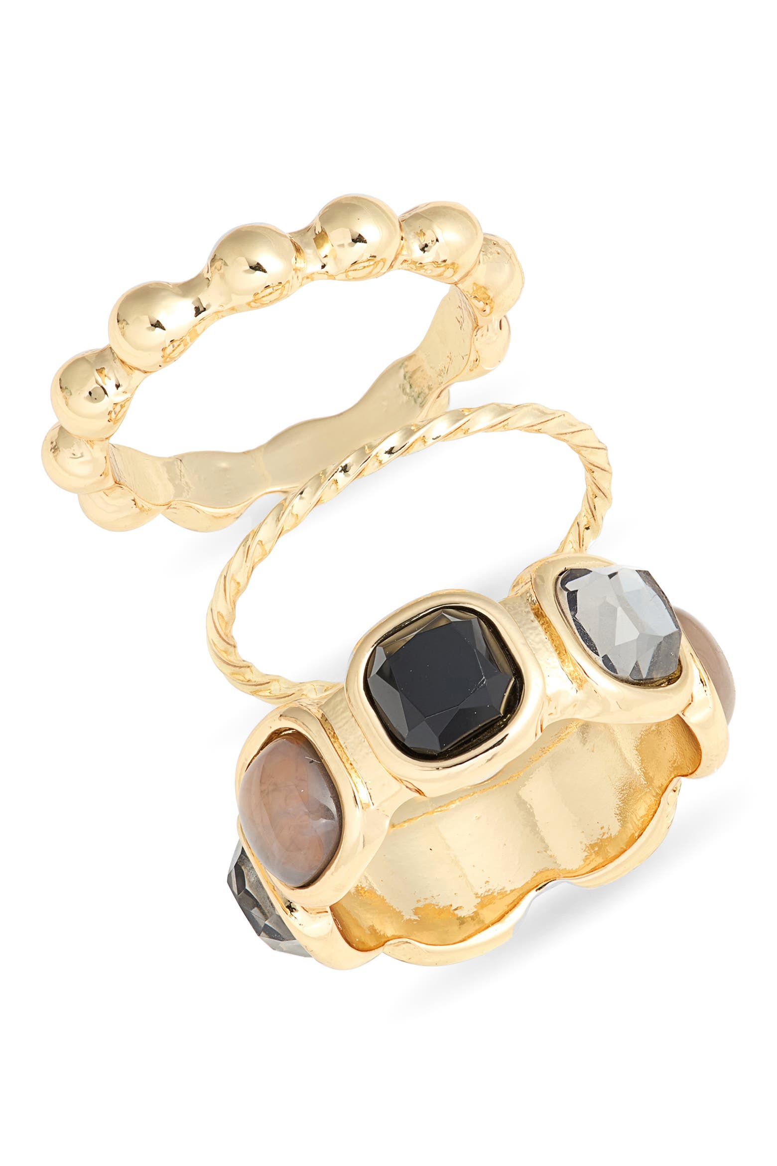 Balance Stack Of Rocks Nordstrom Set of 3 Cabochon Stacking Rings (Women) | Nordstrom