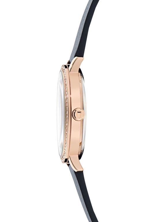 Ted Baker Floral Leather Strap Watch, 36mm In Blue