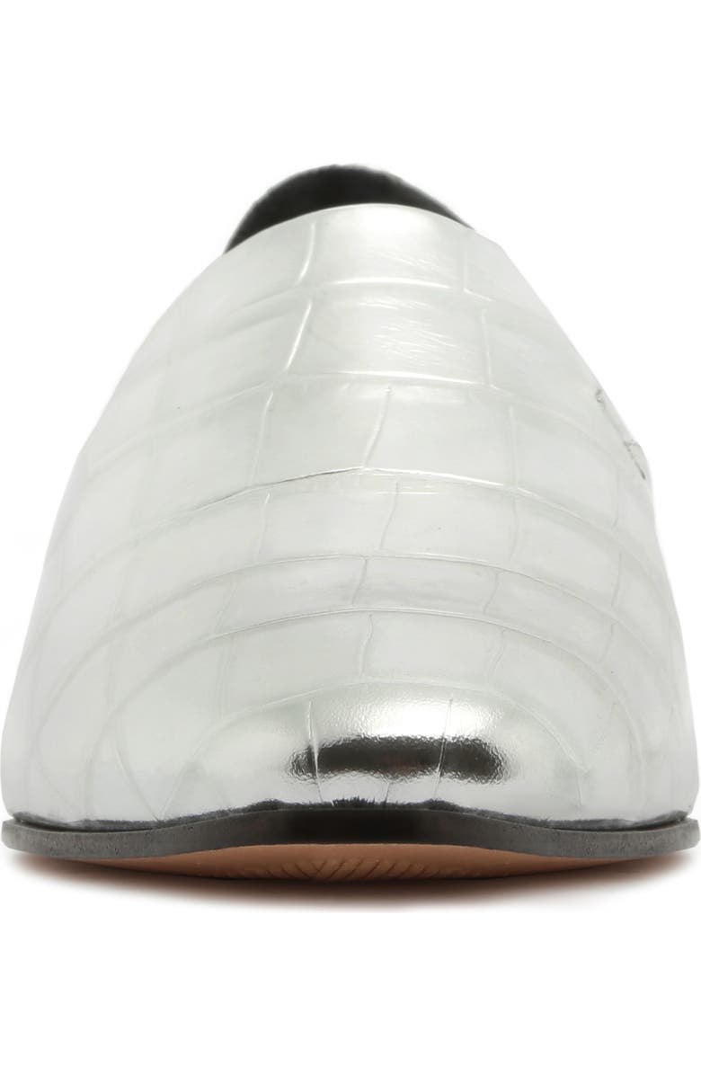 Schutz Flor Croc Embossed Metallic Loafer, Alternate, color,