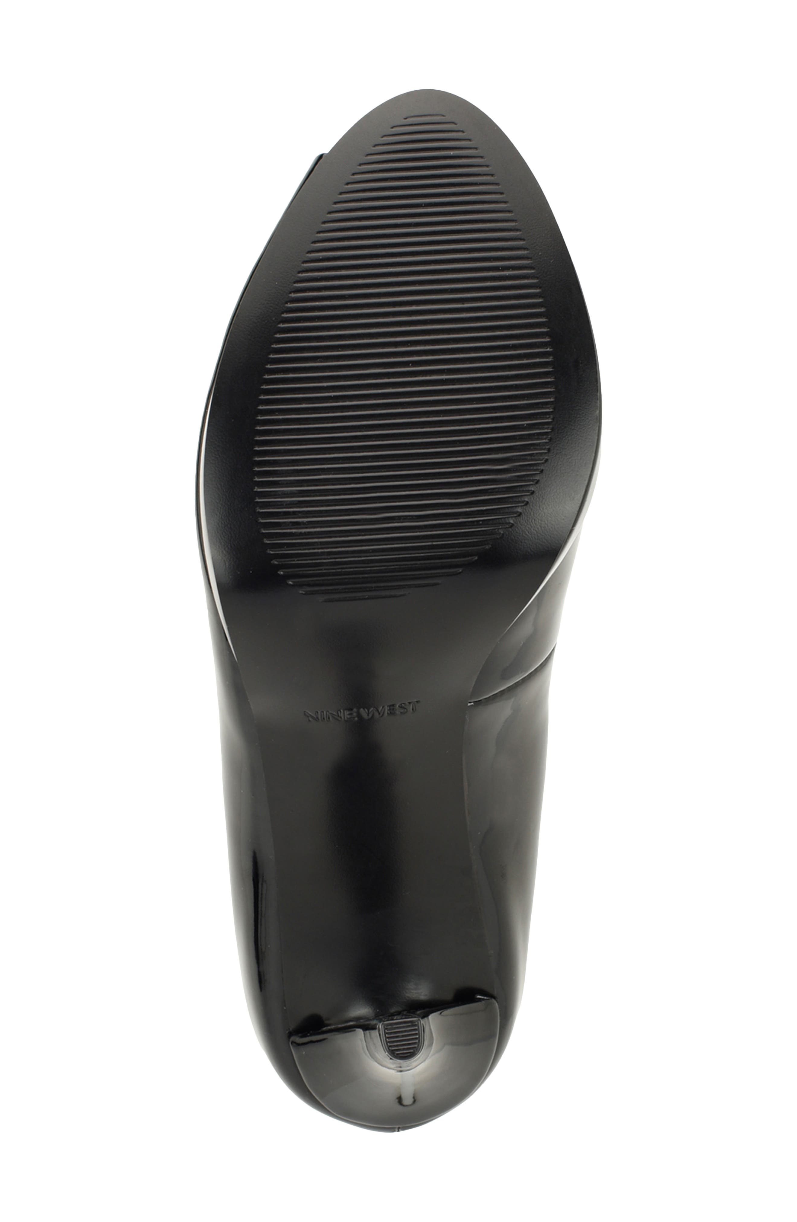 Tyrah Faux Leather Peep Toe Pump, Alternate, color, BLACK