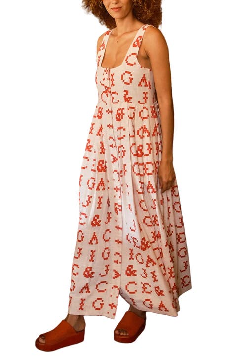 Ginger Button Front Ankle Length Dress