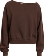 BP. Fleece Detail Off the Shoulder Sweatshirt