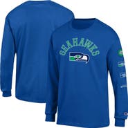 Champion Men's Champion Royal Seattle Seahawks Long Sleeve Vintage Jersey T-Shirt
