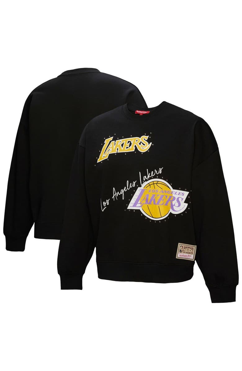 Mitchell & Ness Women's Mitchell & Ness Black Los Angeles Lakers Hardwood Classics Home Team Pullover Sweatshirt, Main, color, Black