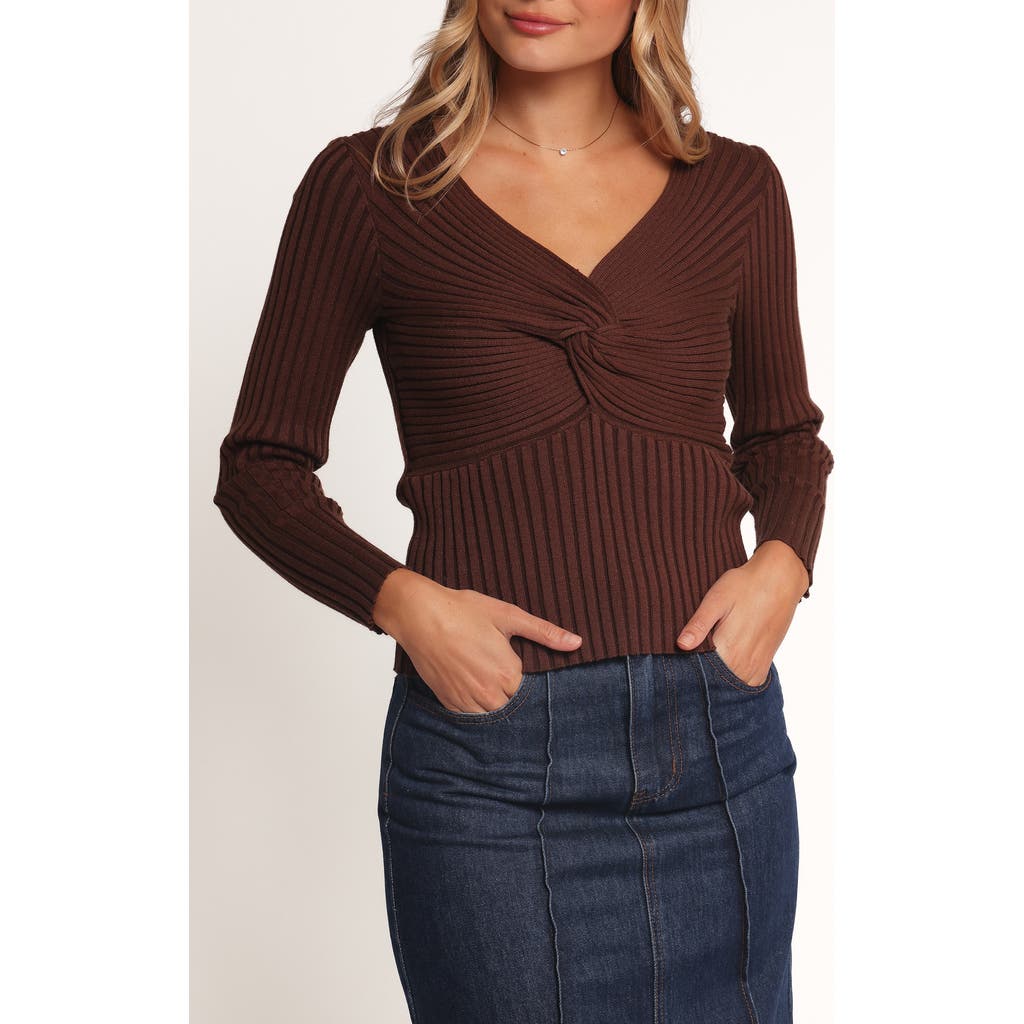 Petal And Pup Petal & Pup Demi Twist Rib Sweater In Brown