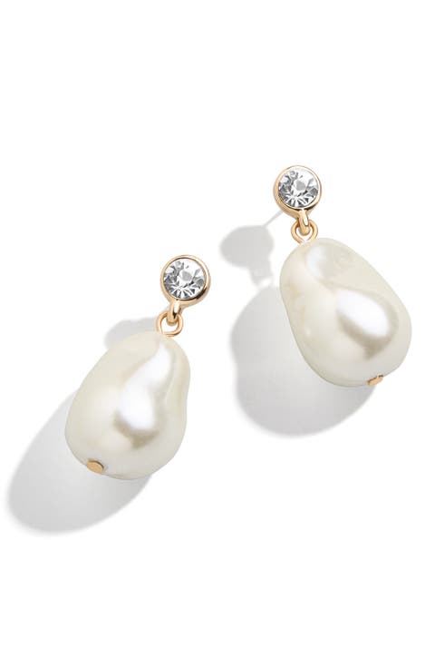 Myra Crystal & Faux Pearl Drop Earrings