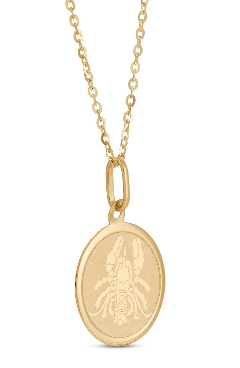 Frankie & Zoe Cancer Pendant Necklace, Alternate, color, Yellow Gold