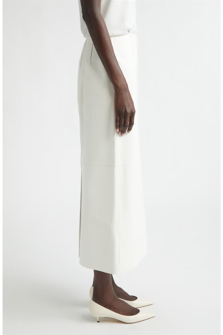 Glove Leather Midi Pencil Skirt, Alternate, color, WHITE