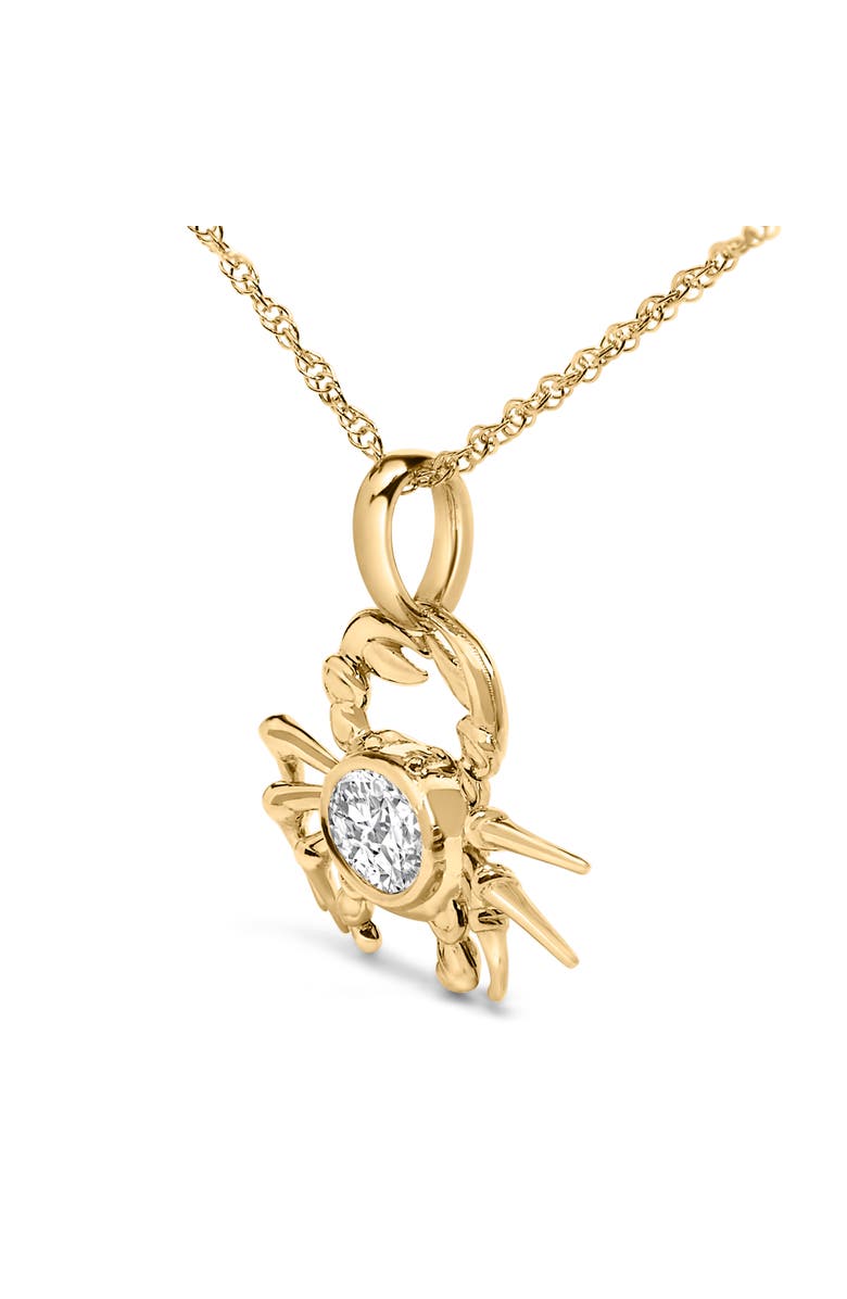Haus of Brilliance 14K Yellow Gold 1/5 Cttw Lab Grown Diamond Crab Pendant Necklace, Alternate, color, Yellow Gold