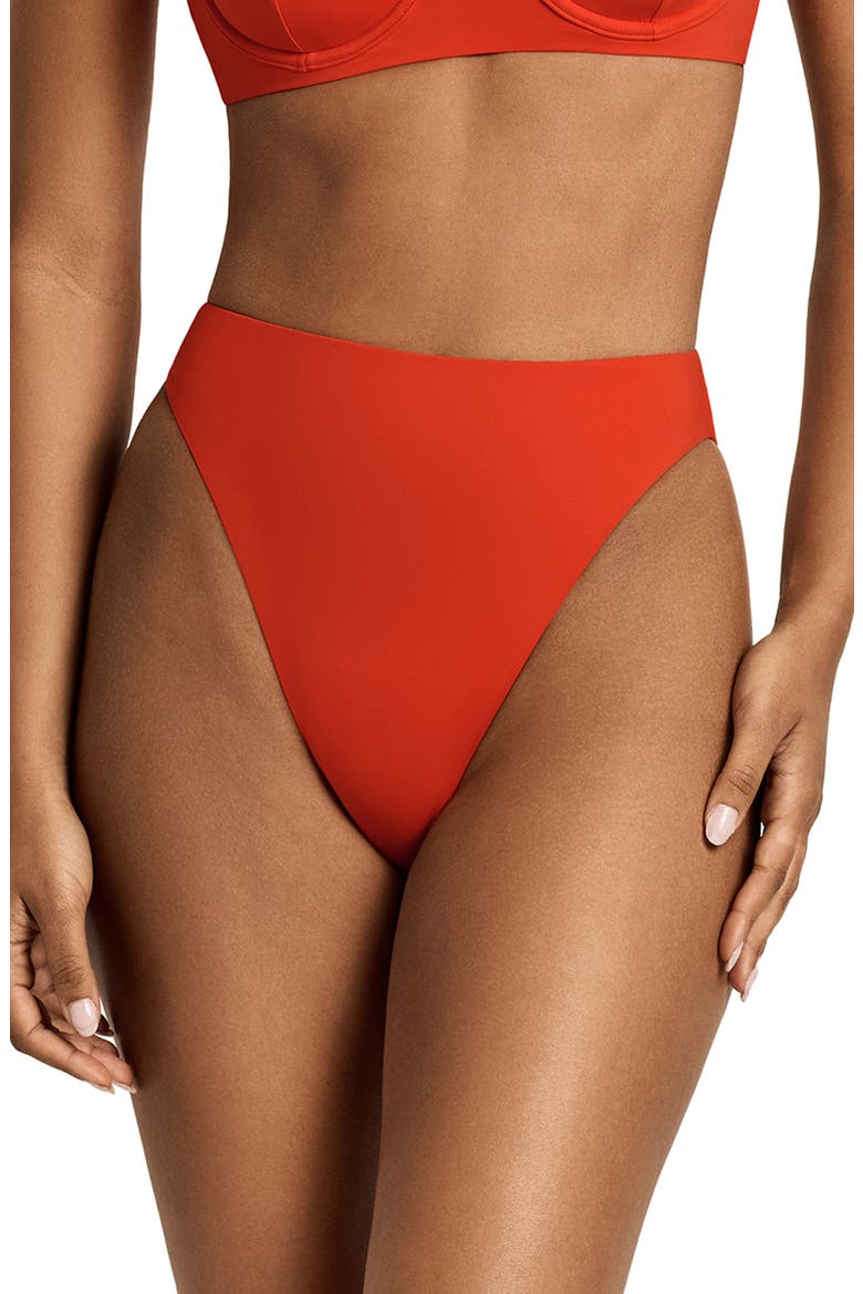 High Leg Bikini Bottoms, Main, color, SUNBURST ORANGE