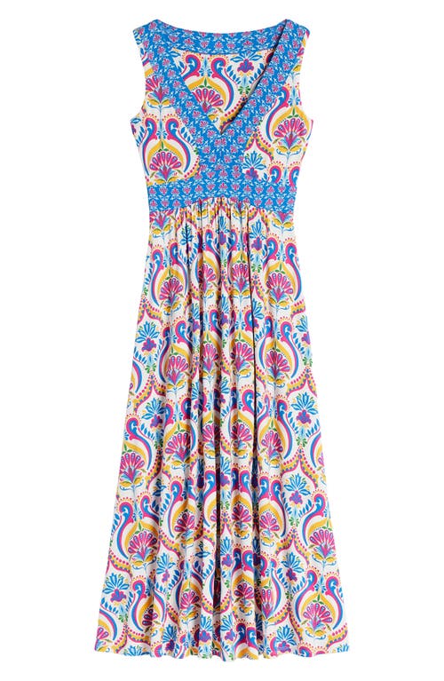 BODEN BODEN OLYMPIA MEDALLION PRINT SLEEVELESS JERSEY MAXI DRESS